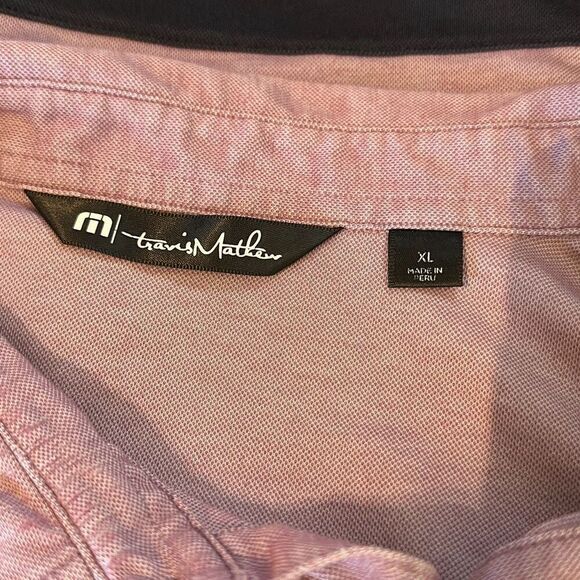 Travis Matthew Purple Gray Striped Golf Polo Pima Cotton Blend Shirt  XL HOLE - Picture 7 of 10